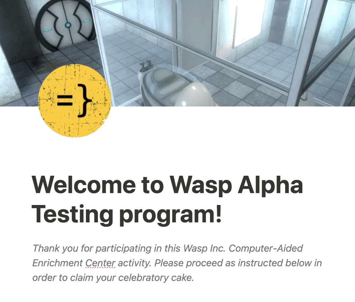 Alpha testing program banner